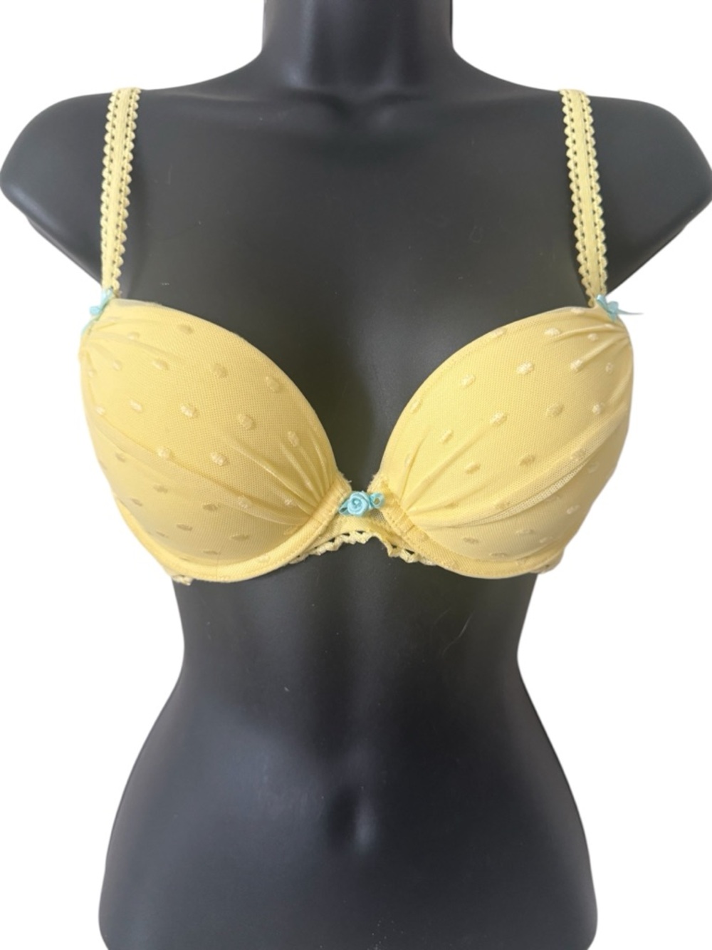 Adore Me Polka Dot Push Up Bra Set 36B Red + Yellow No Size Tags Bundle - Picture 6 of 11